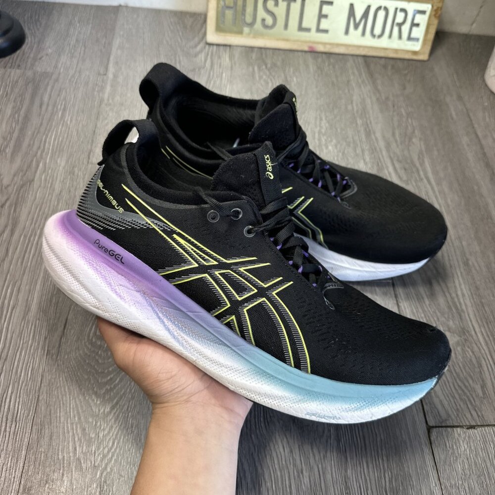 Asics Womens Gel Nimbus 25 1012B356 Black Running Shoes Sneakers Size 11 READ - Picture 1 of 11